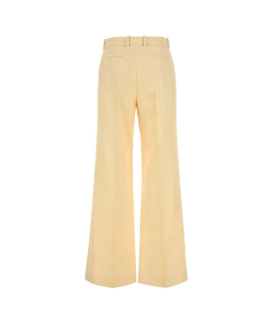 CHLOE Желтые льняные прямые брюки, фото 2