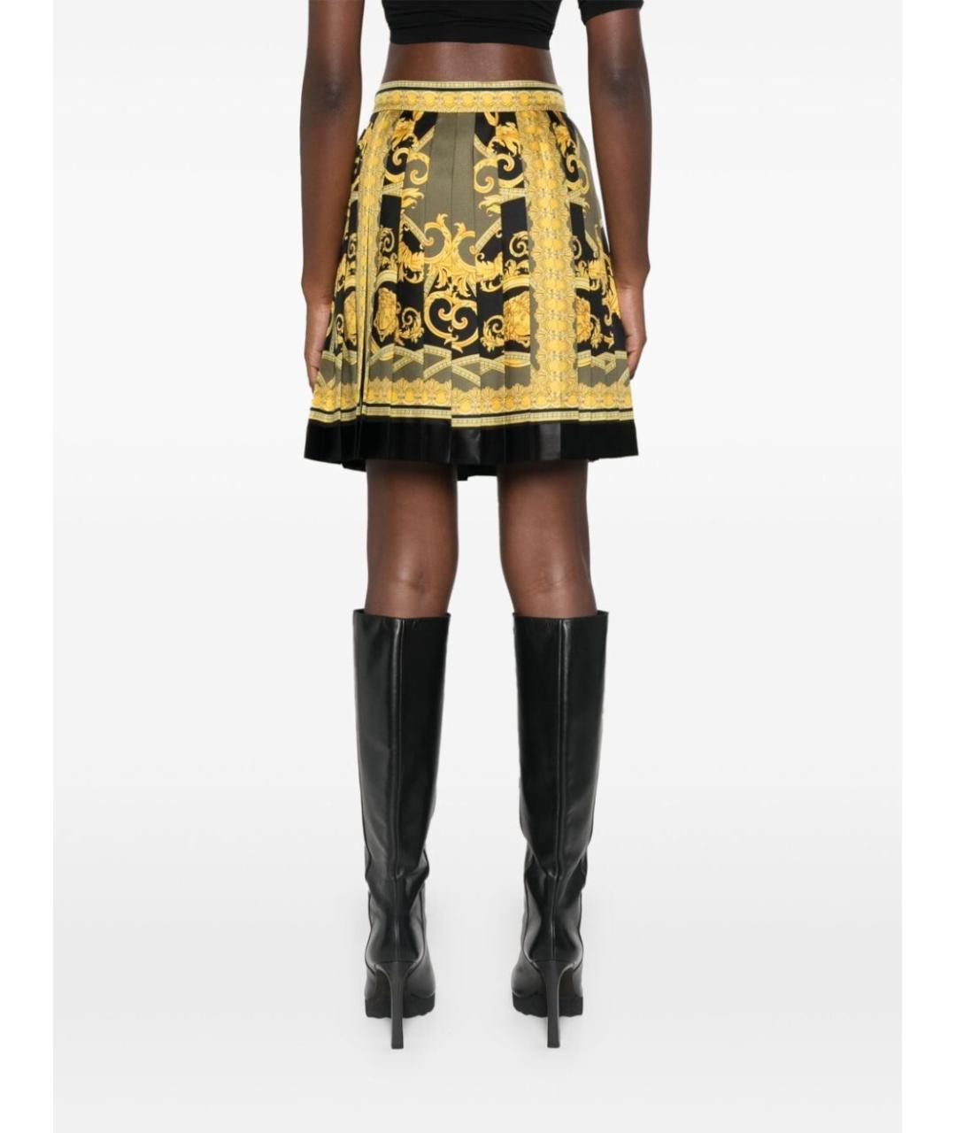 VERSACE Мульти шелковая юбка мини, фото 4
