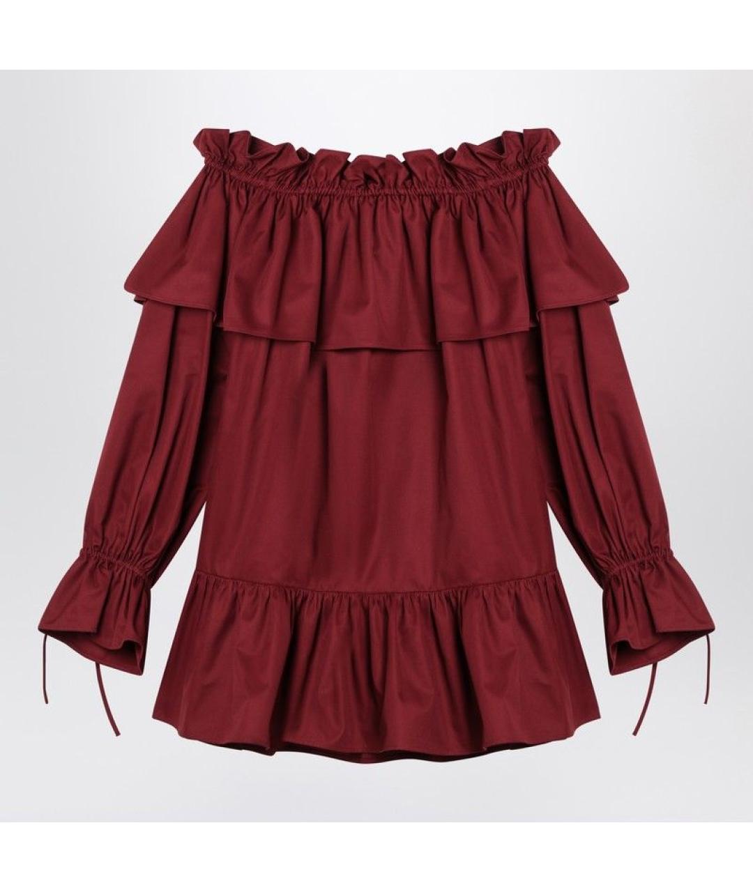 SAINT LAURENT Красное хлопковое повседневное платье, фото 3