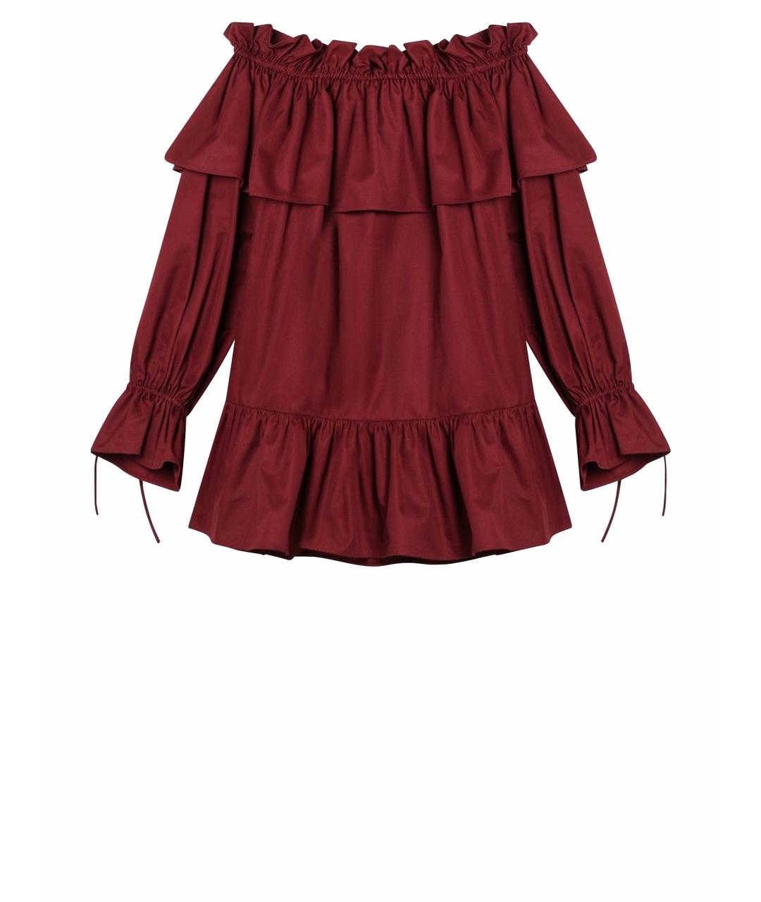 SAINT LAURENT Красное хлопковое повседневное платье, фото 1