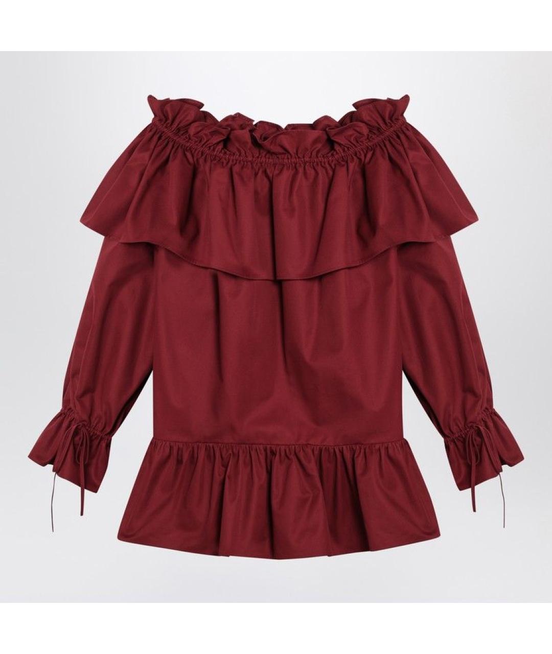 SAINT LAURENT Красное хлопковое повседневное платье, фото 2