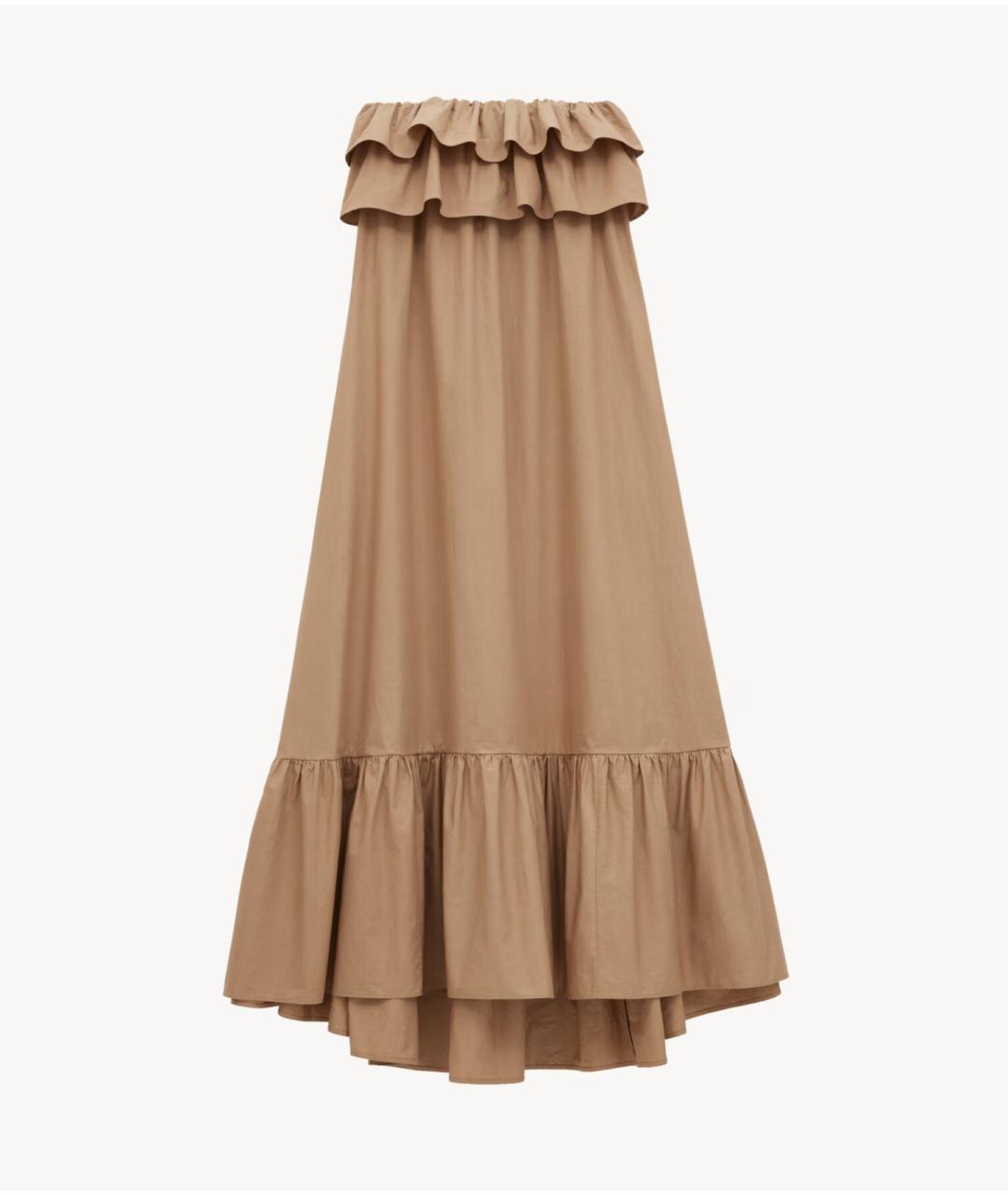 SAINT LAURENT Бежевое хлопковое повседневное платье, фото 6