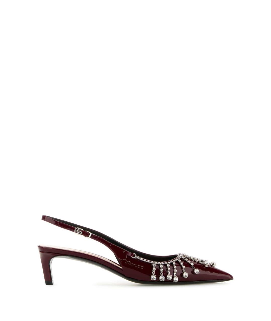 GUCCI Бордовые туфли из лакированной кожи, фото 1