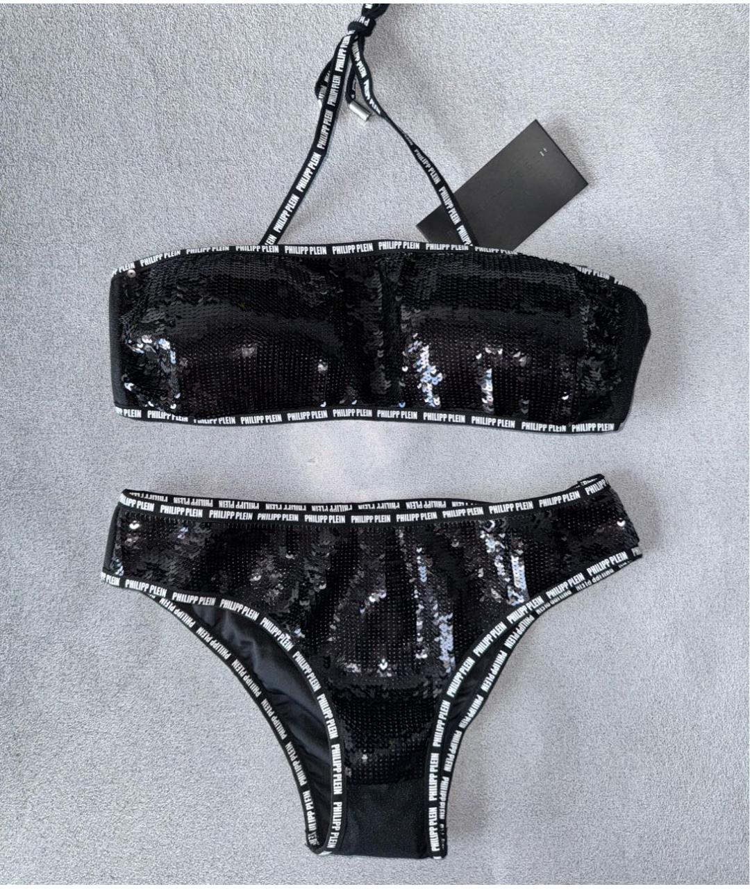 PHILIPP PLEIN Черный полиамидовый купальник, фото 9
