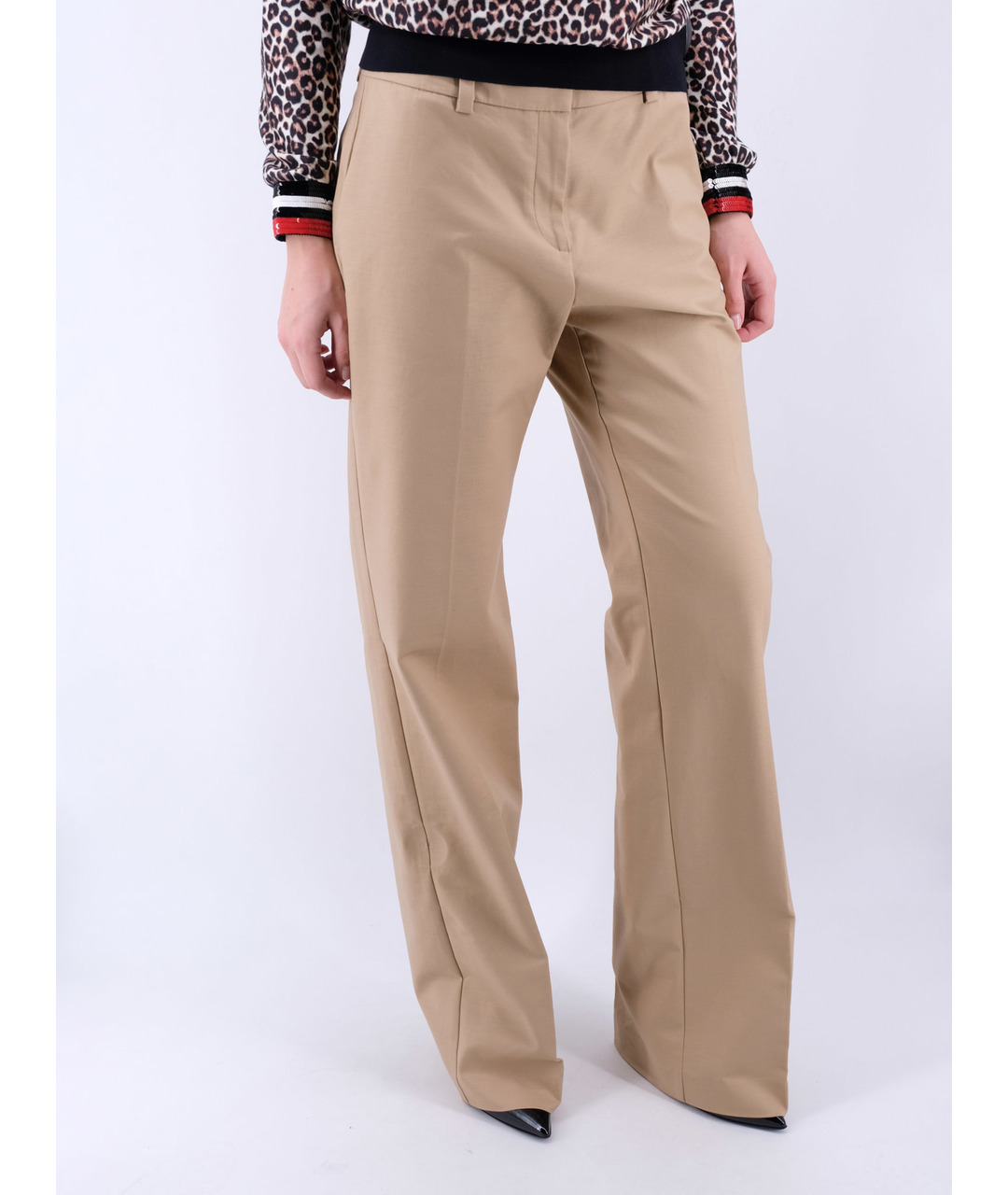 STEFANEL Бежевые хлопковые брюки широкие, фото 2