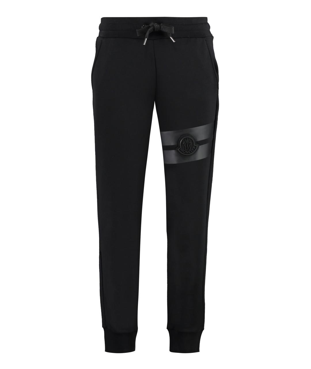 MONCLER Черные хлопковые прямые брюки, фото 1
