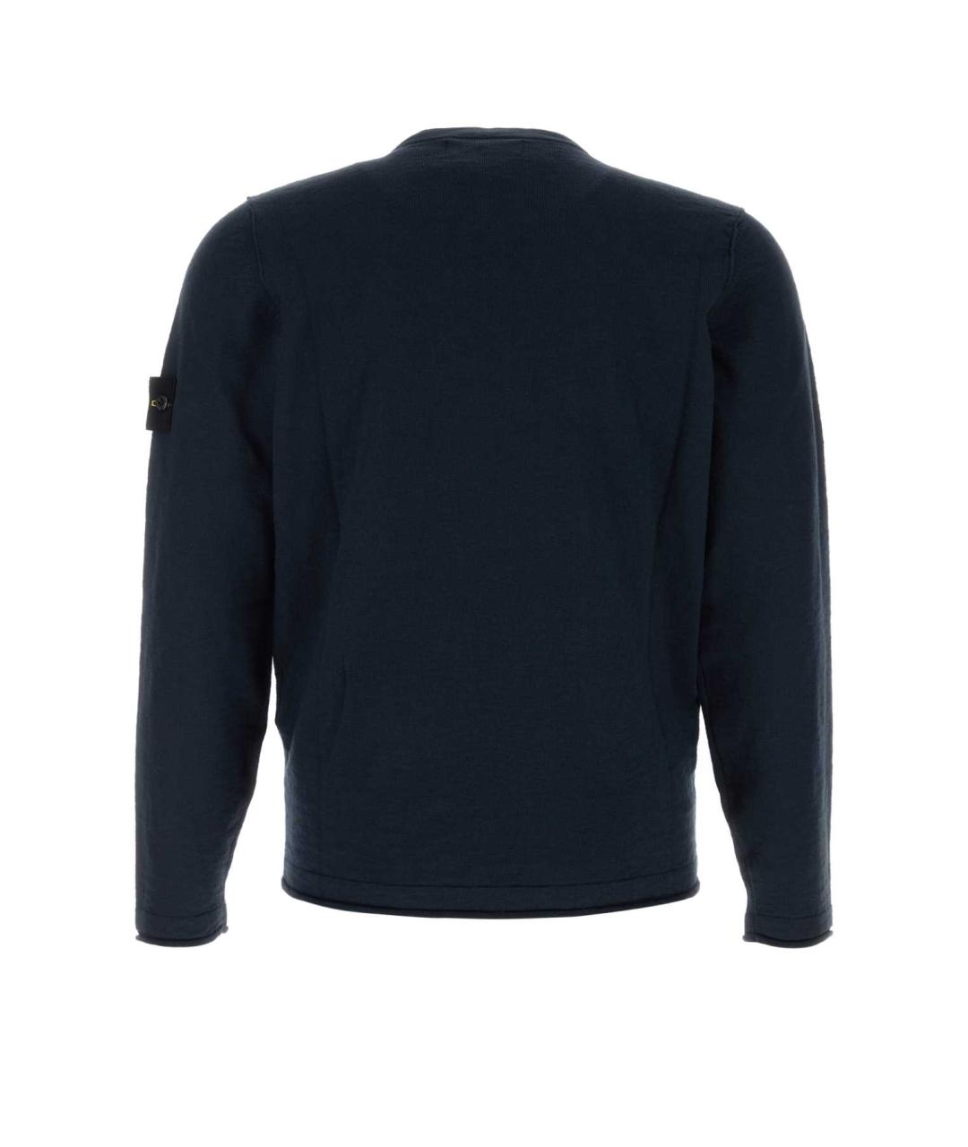 STONE ISLAND Темно-синий хлопковый джемпер / свитер, фото 2