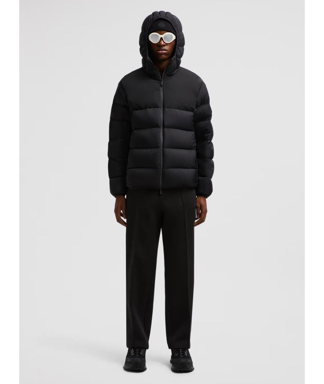 MONCLER Черный полиамидовый пуховик, фото 4
