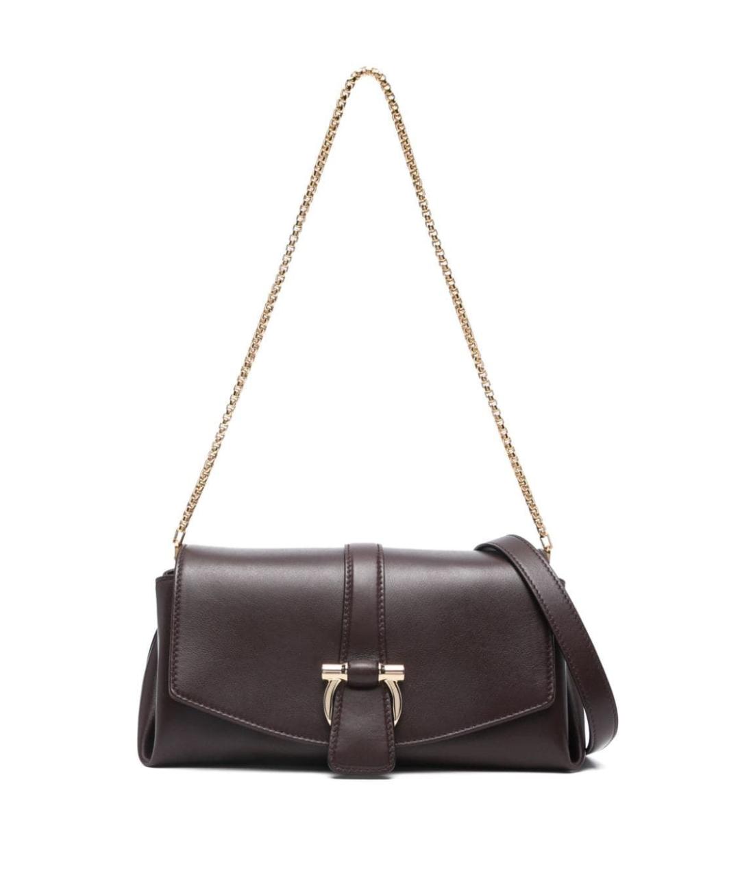 FERRAGAMO Фиолетовая кожаная сумка через плечо, фото 1