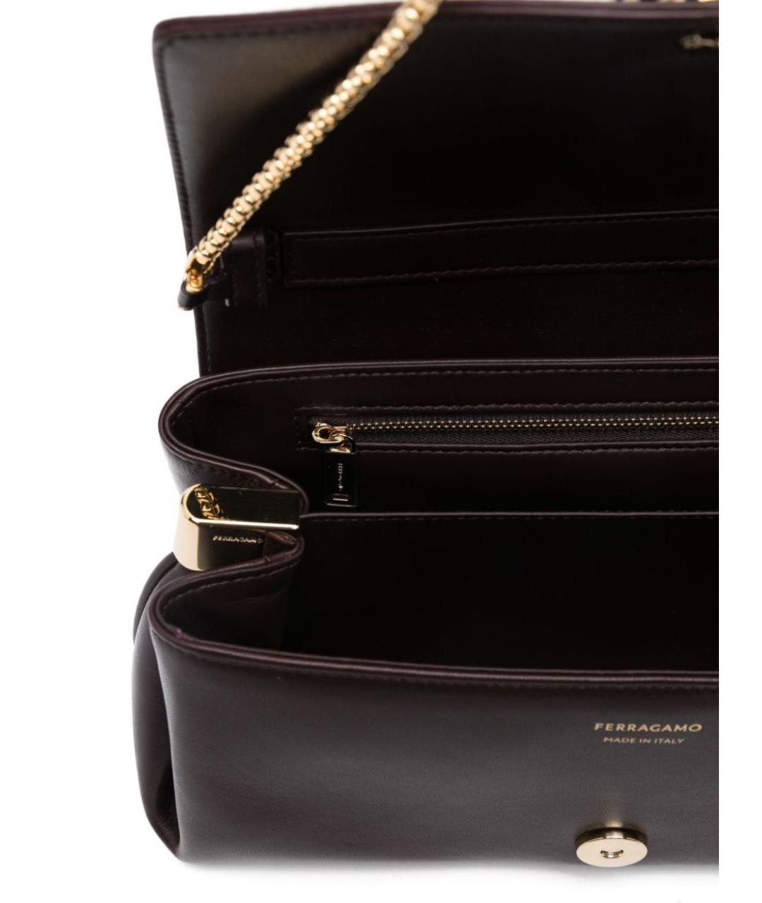 FERRAGAMO Фиолетовая кожаная сумка через плечо, фото 5