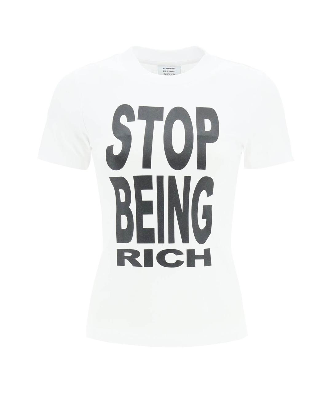 VETEMENTS Белая хлопковая футболка, фото 1