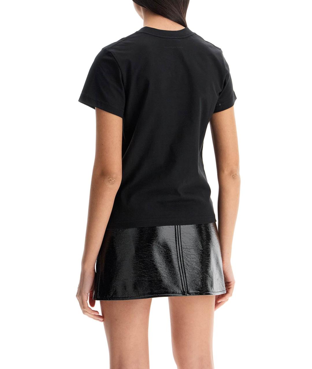 COURREGES Черная хлопковая футболка, фото 3