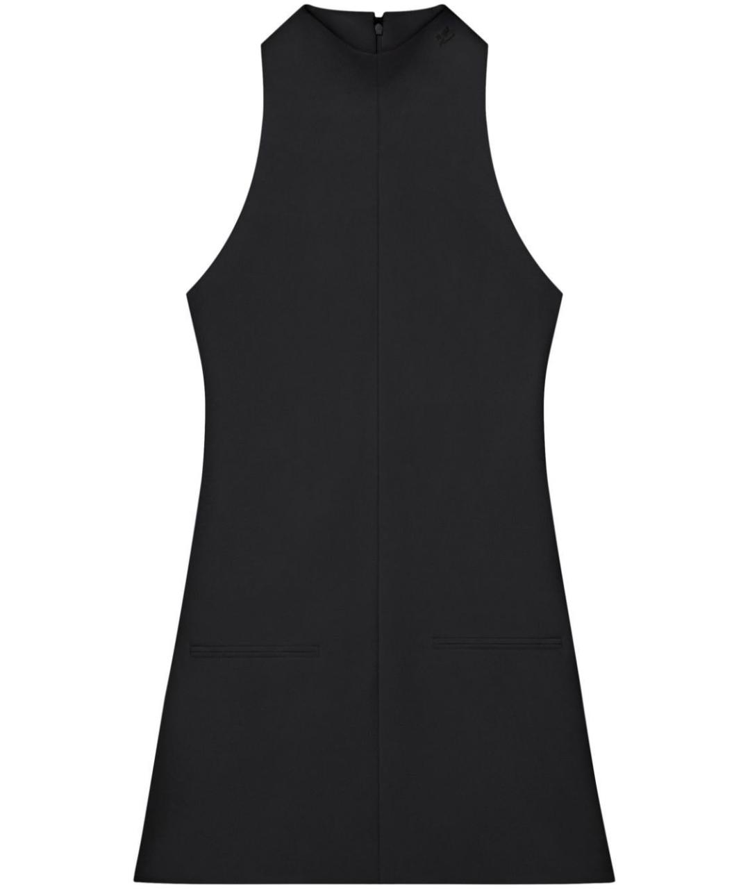 COURREGES Черное полиэстеровое повседневное платье, фото 1