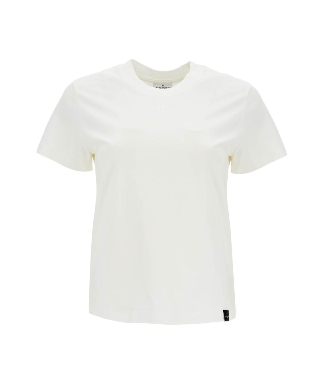 COURREGES Белая хлопковая футболка, фото 1