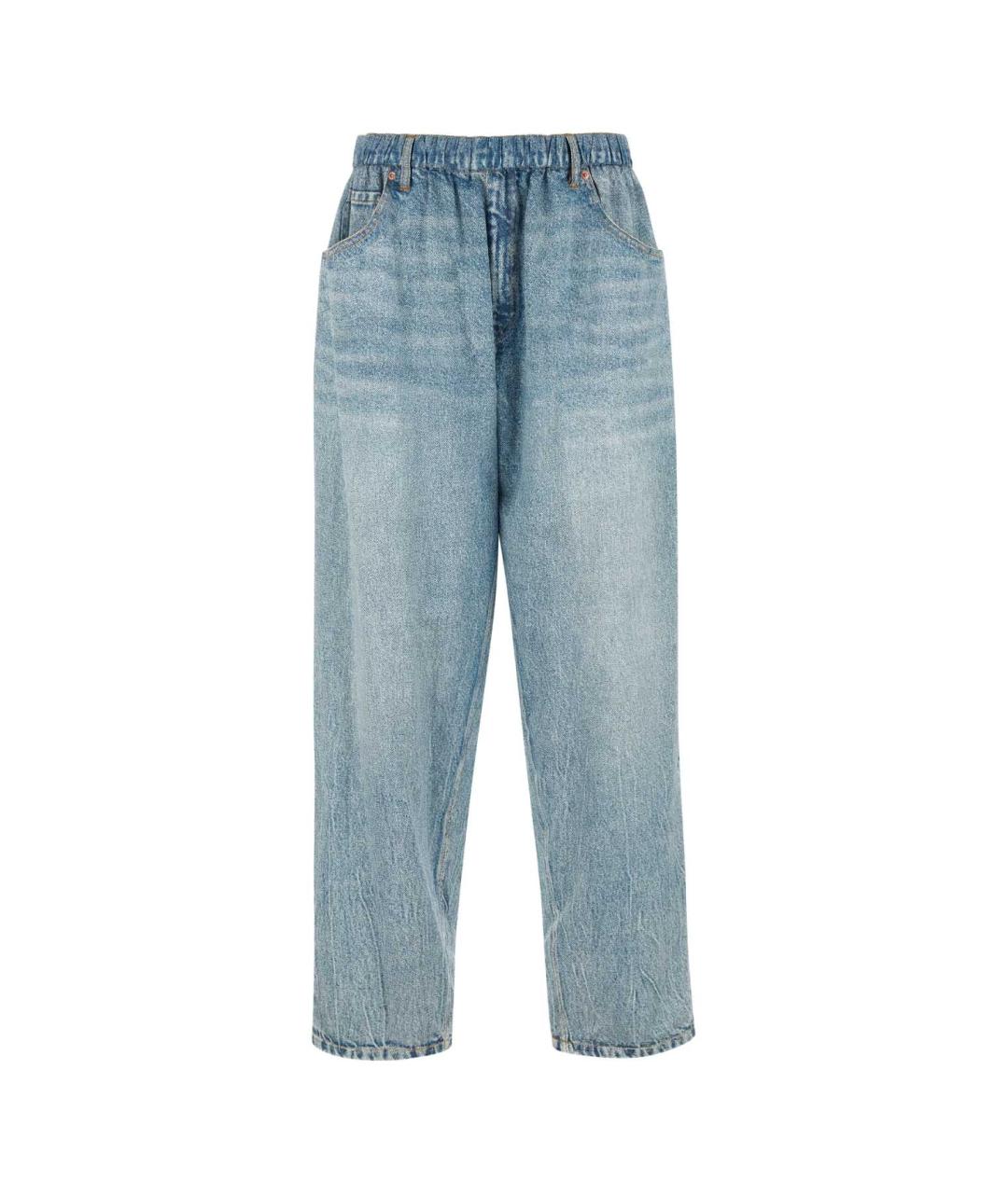 ALEXANDER WANG Голубые хлопковые прямые брюки, фото 1