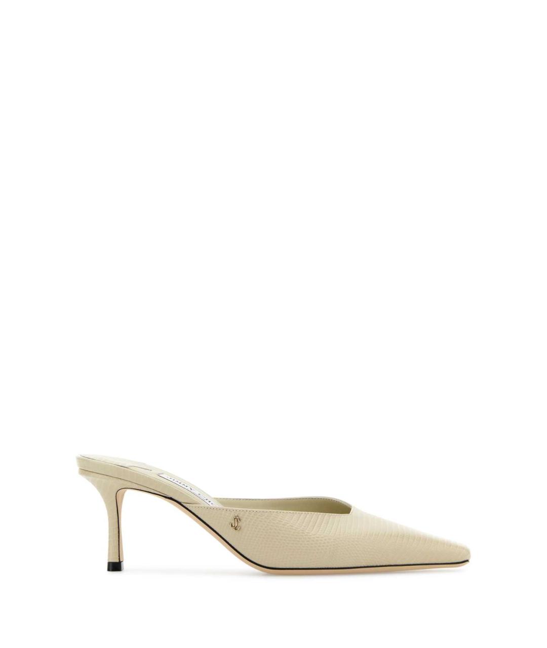 JIMMY CHOO Бежевые кожаные мюли, фото 1