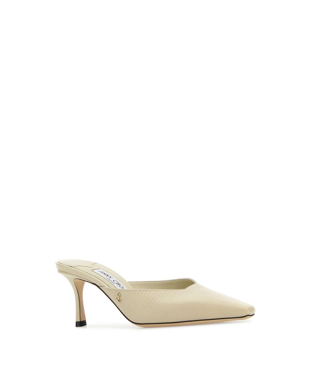 JIMMY CHOO Бежевые кожаные мюли, фото 2