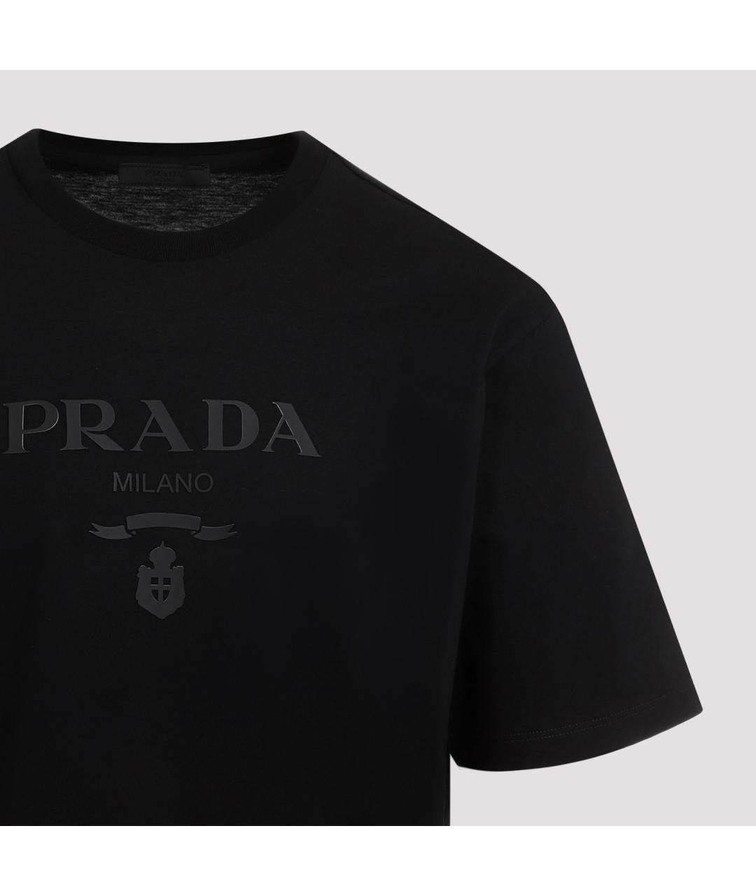PRADA Черная хлопковая футболка, фото 4