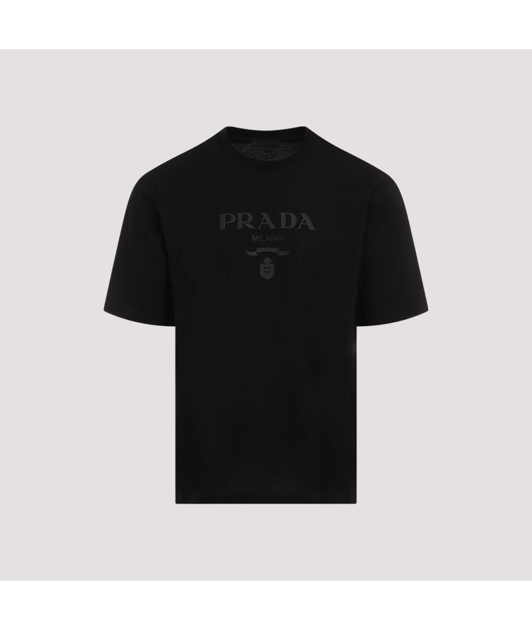 PRADA Черная хлопковая футболка, фото 2