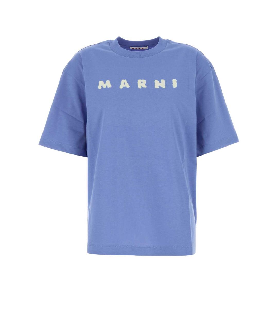 MARNI Голубая хлопковая футболка, фото 1