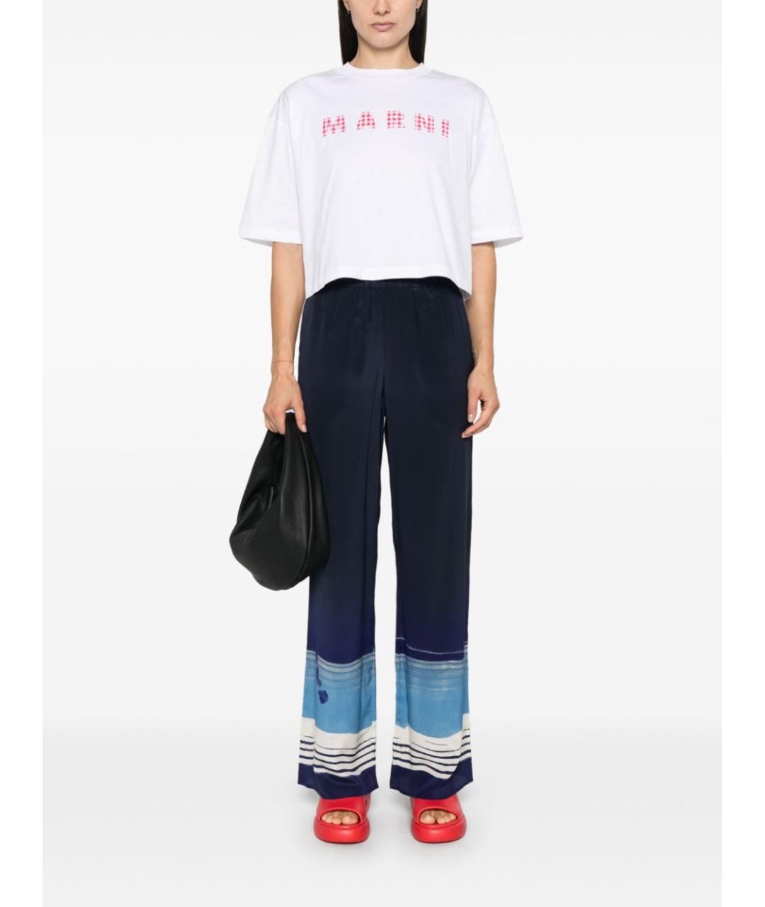 MARNI Белая хлопковая футболка, фото 3