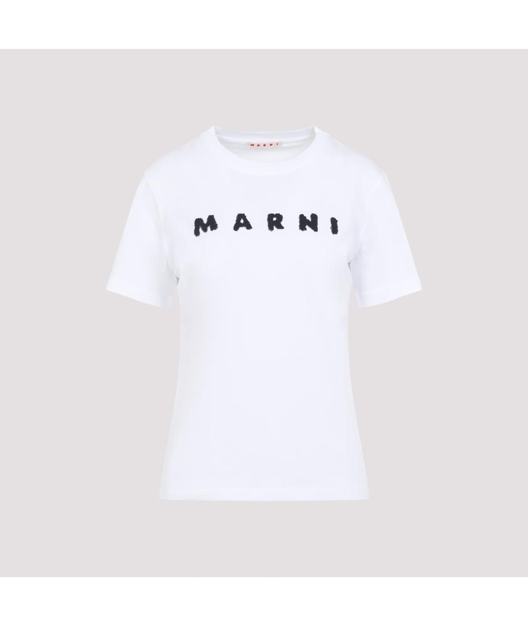 MARNI Белая хлопковая футболка, фото 2