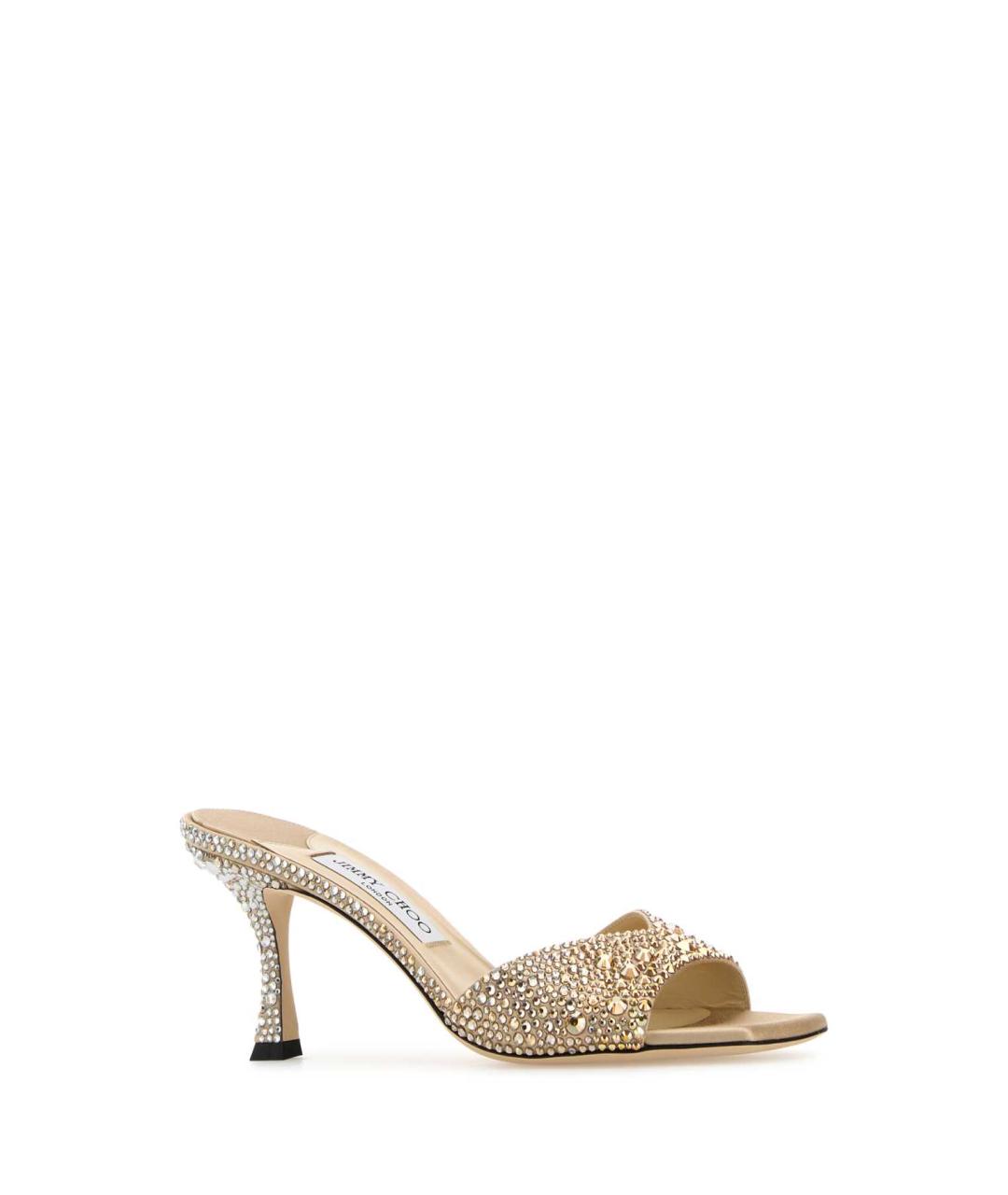 JIMMY CHOO Бежевые текстильные мюли, фото 2