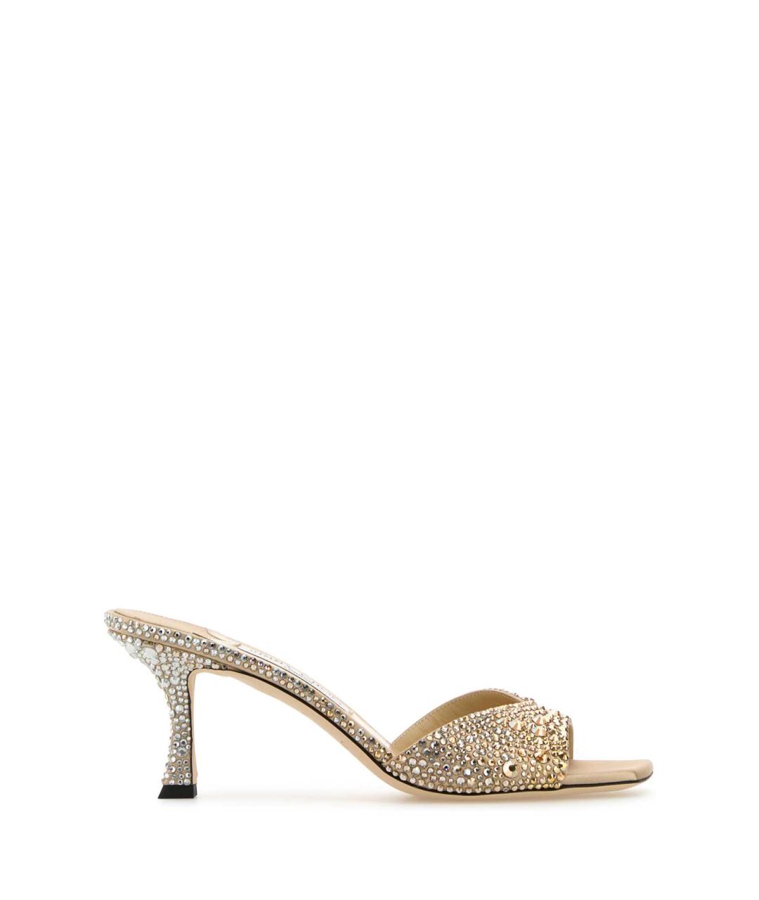 JIMMY CHOO Бежевые текстильные мюли, фото 1