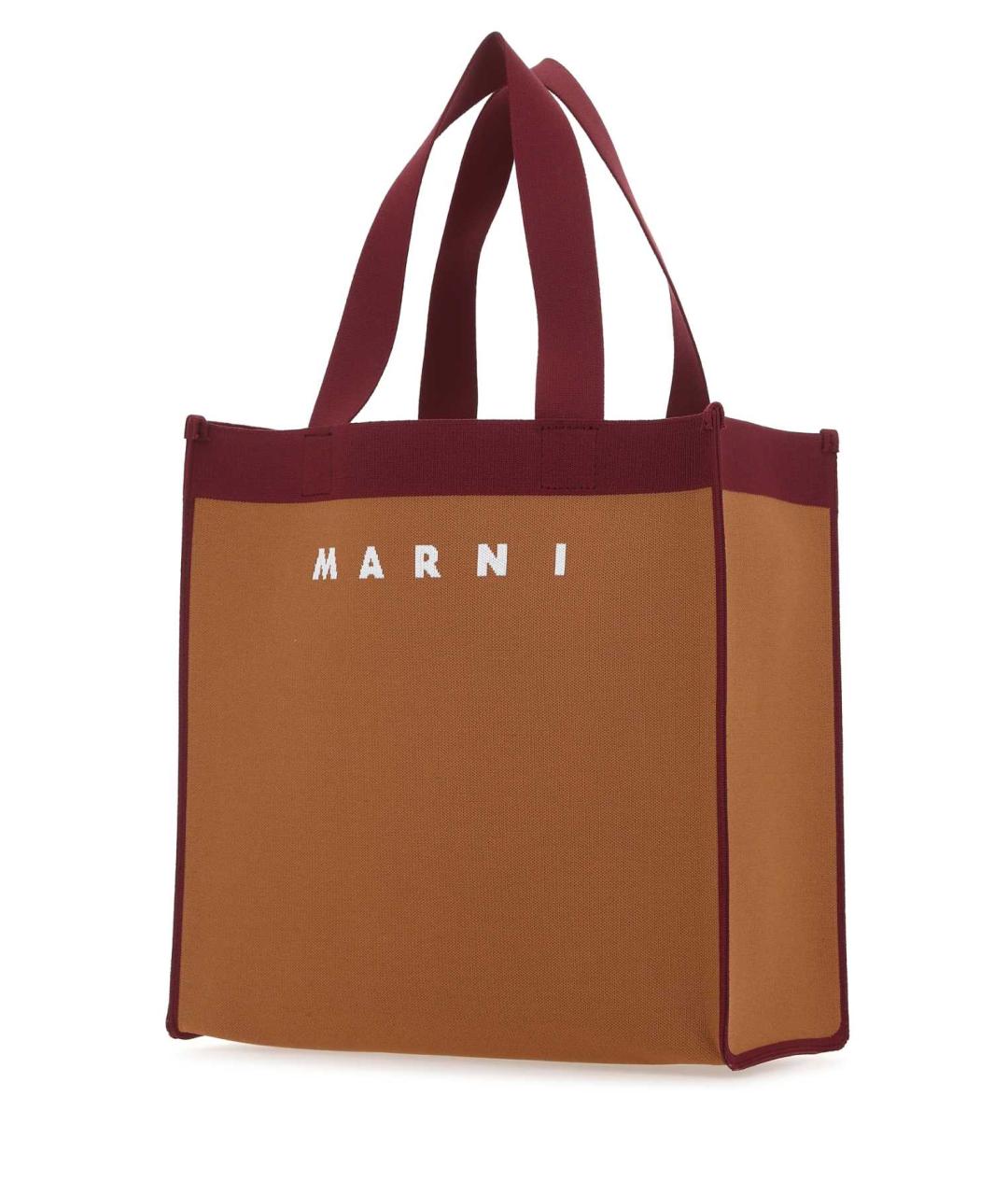 MARNI Коричневая тканевая сумка тоут, фото 2