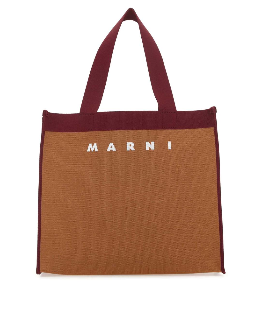 MARNI Коричневая тканевая сумка тоут, фото 1
