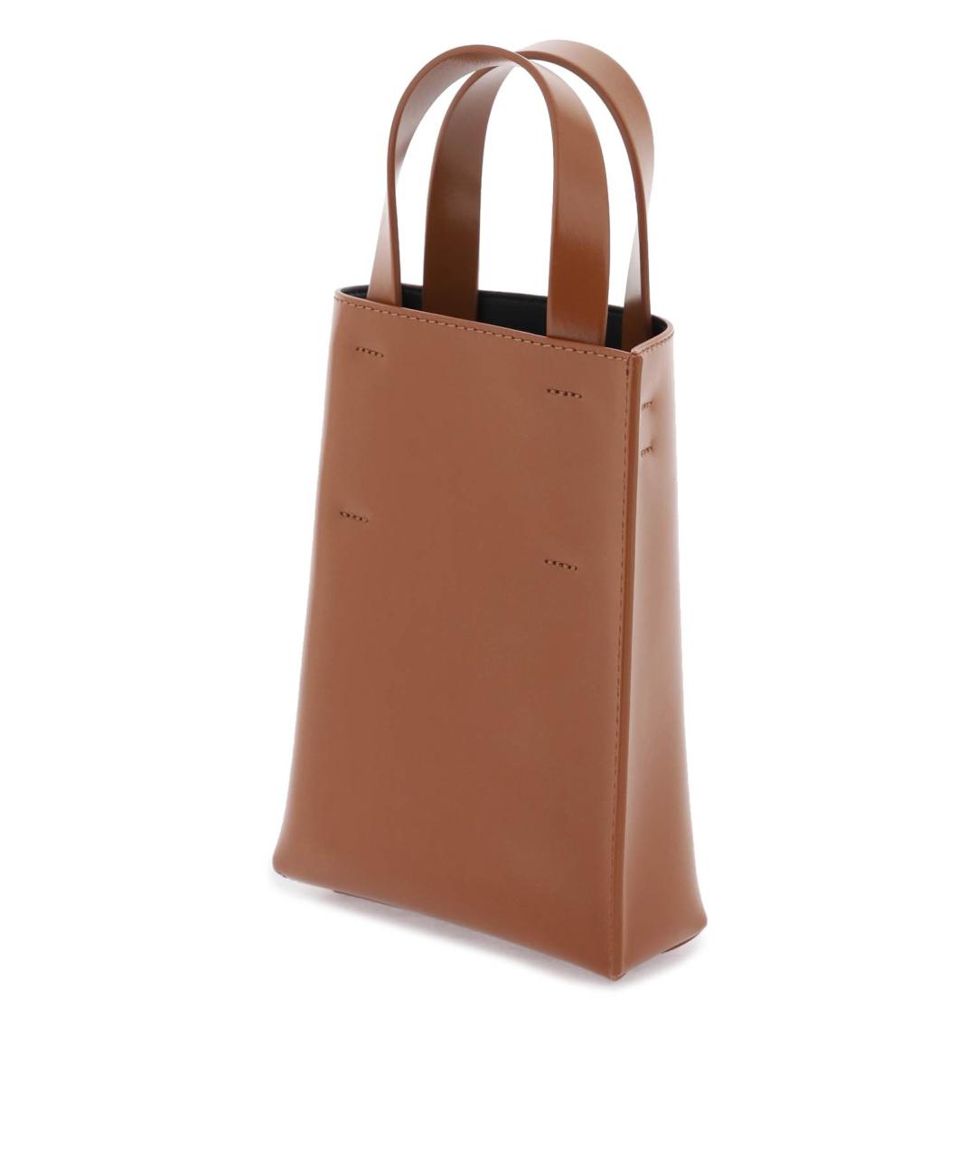 MARNI Коричневая кожаная сумка тоут, фото 3