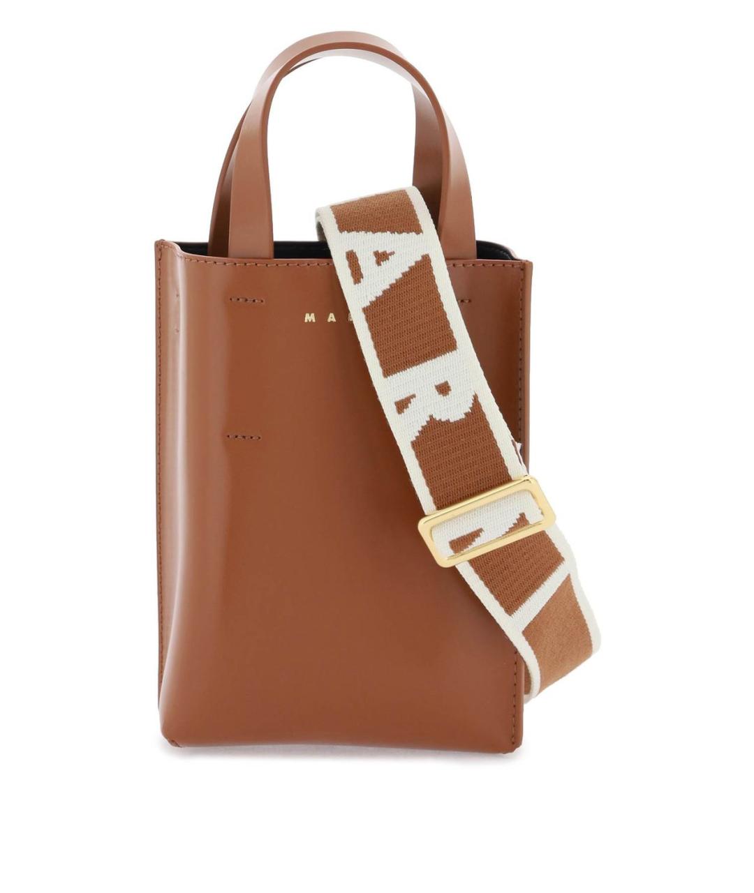 MARNI Коричневая кожаная сумка тоут, фото 1