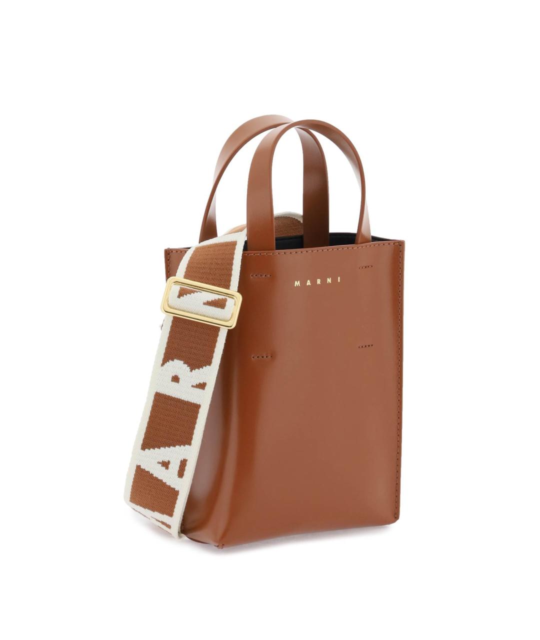 MARNI Коричневая кожаная сумка тоут, фото 4
