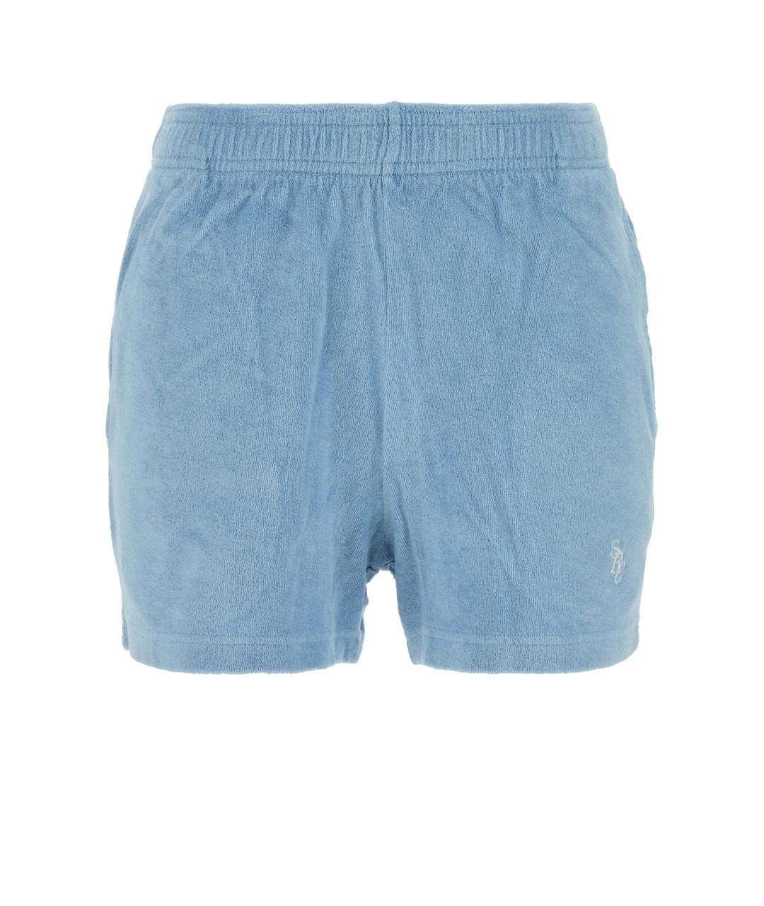 SPORTY AND RICH Голубые хлопковые шорты, фото 1