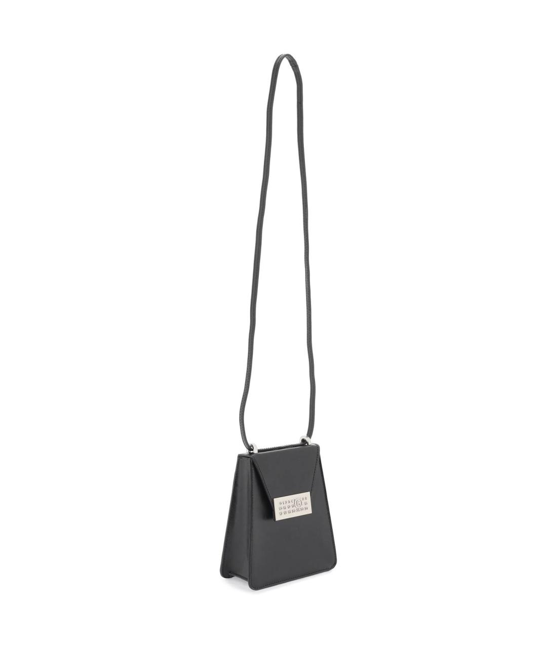 MM6 MAISON MARGIELA Черная кожаная сумка через плечо, фото 4