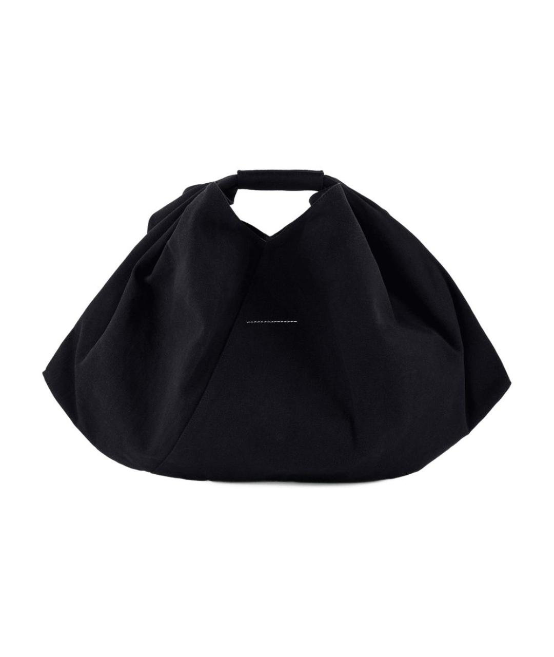 MM6 MAISON MARGIELA Черная хлопковая сумка с короткими ручками, фото 3