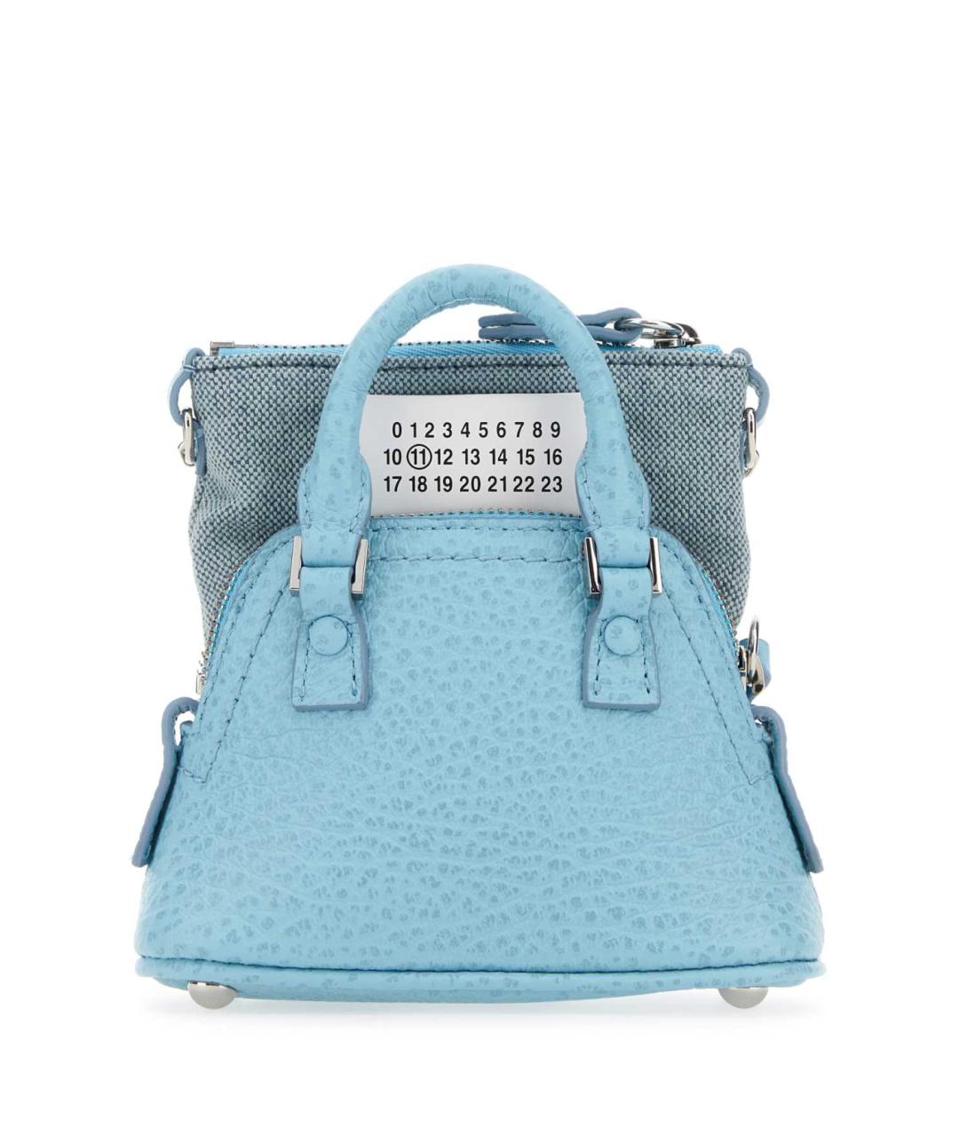 MAISON MARGIELA Голубая кожаная сумка с короткими ручками, фото 1