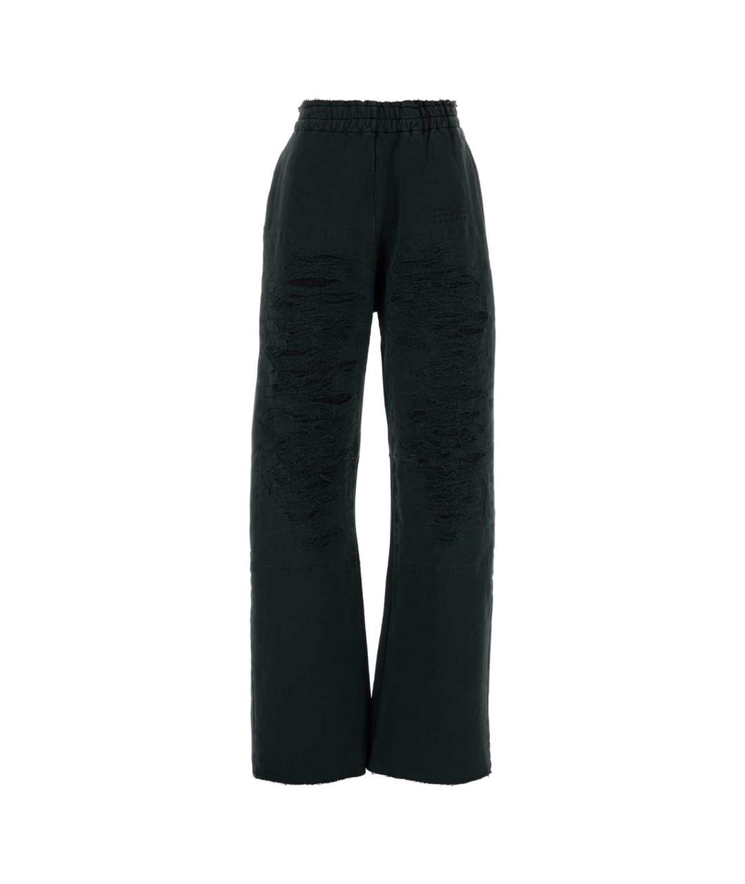 MM6 MAISON MARGIELA Антрацитовые хлопковые прямые брюки, фото 1