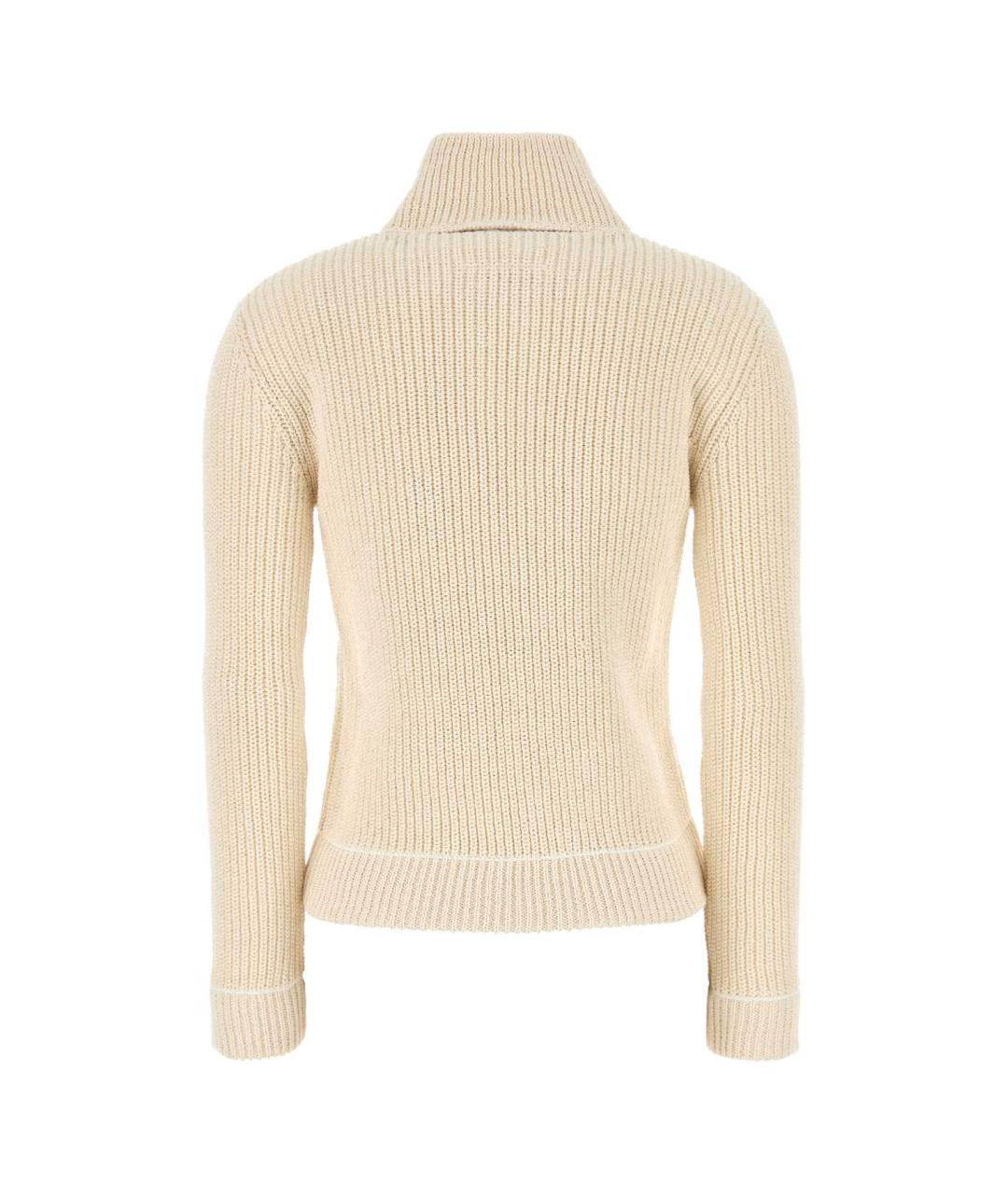 MM6 MAISON MARGIELA Бежевый хлопко-эластановый кардиган, фото 2