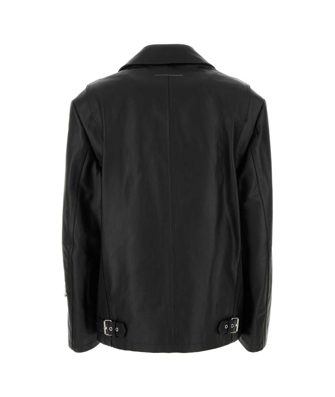 MM6 MAISON MARGIELA Черная кожаная куртка, фото 2