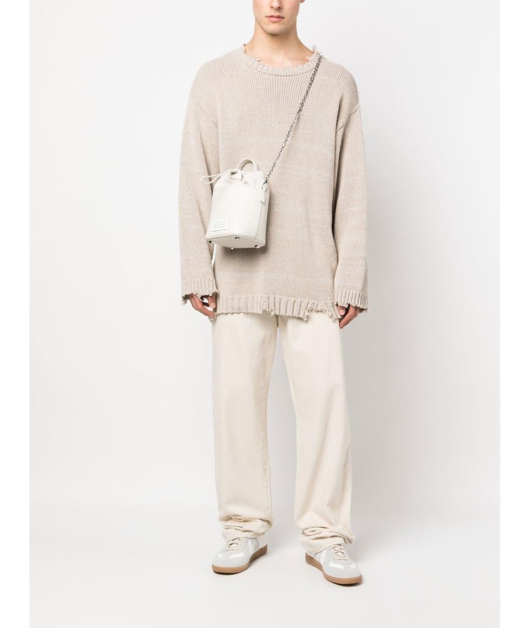 MAISON MARGIELA Белая кожаная сумка на плечо, фото 2