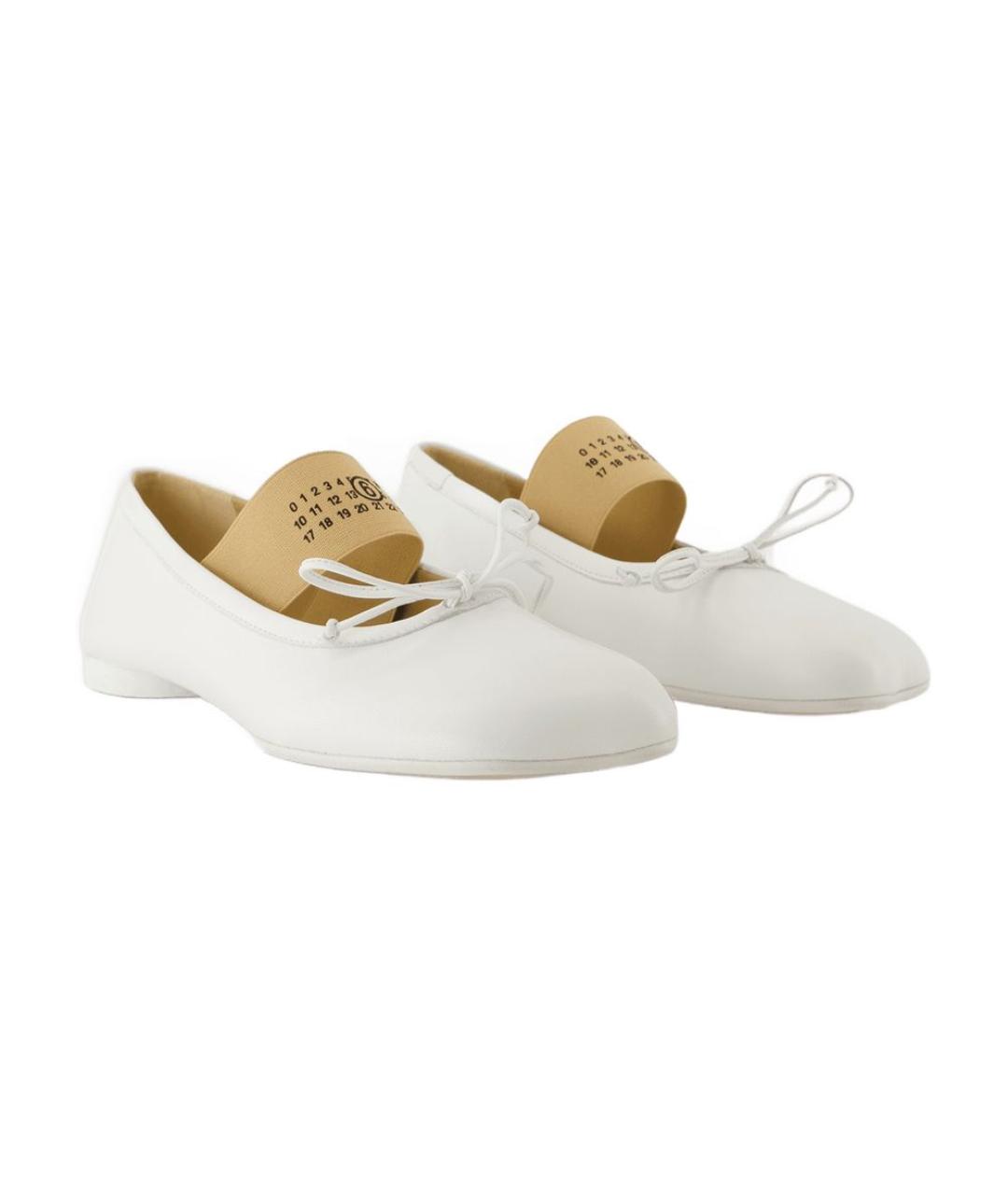 MM6 MAISON MARGIELA Белые кожаные балетки, фото 2