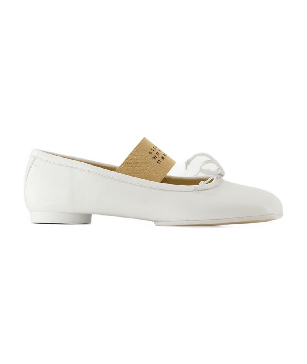 MM6 MAISON MARGIELA Белые кожаные балетки, фото 1