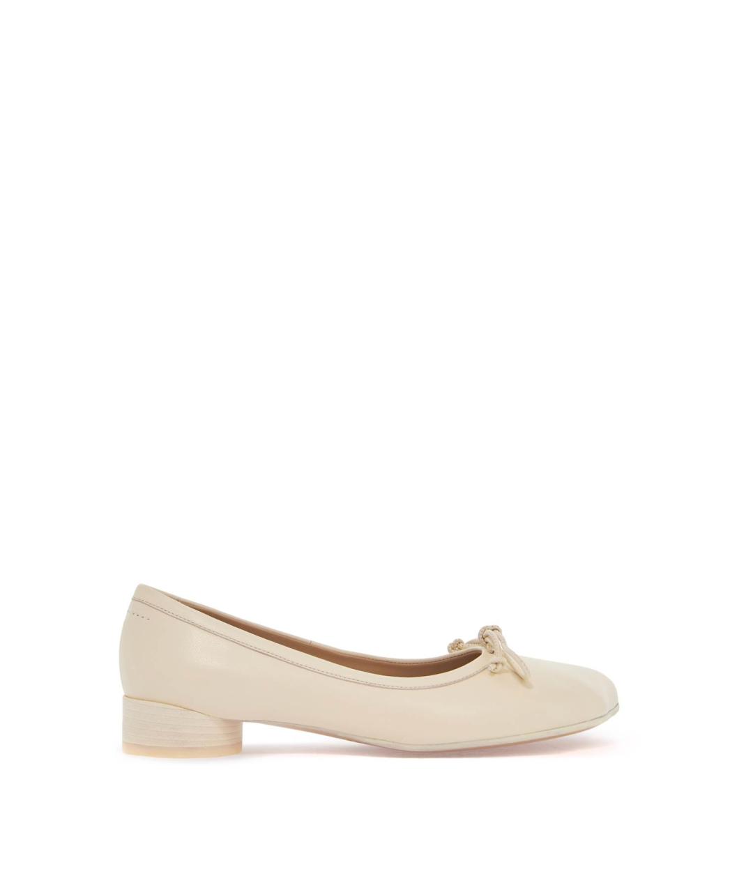 MM6 MAISON MARGIELA Бежевые кожаные туфли, фото 2
