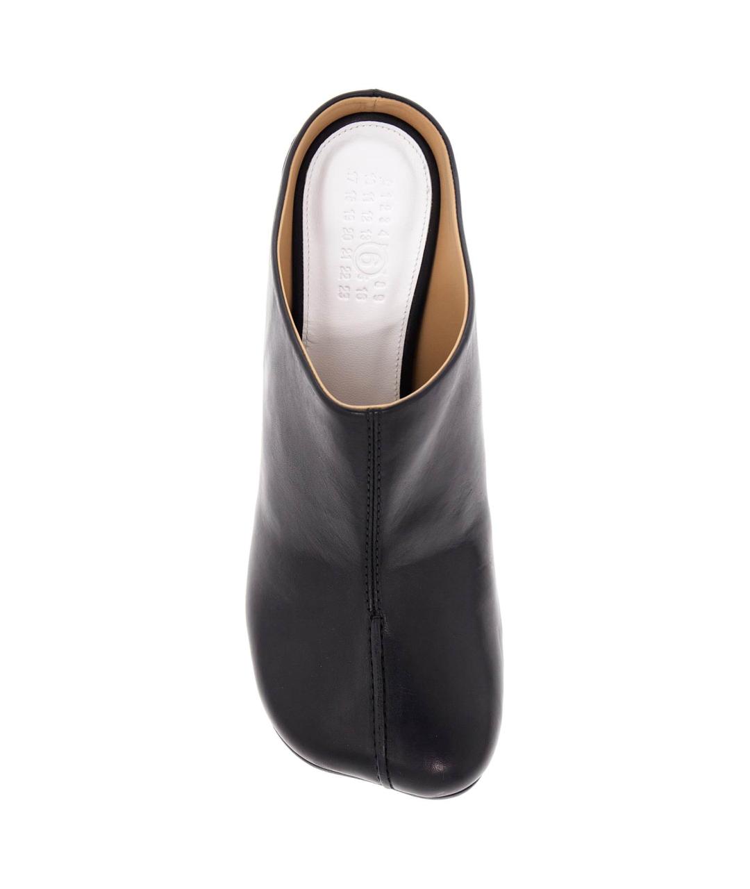 MM6 MAISON MARGIELA Черные кожаные сабо, фото 3