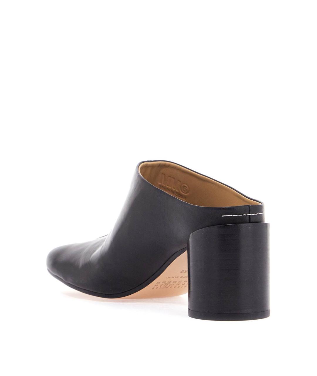 MM6 MAISON MARGIELA Черные кожаные сабо, фото 4