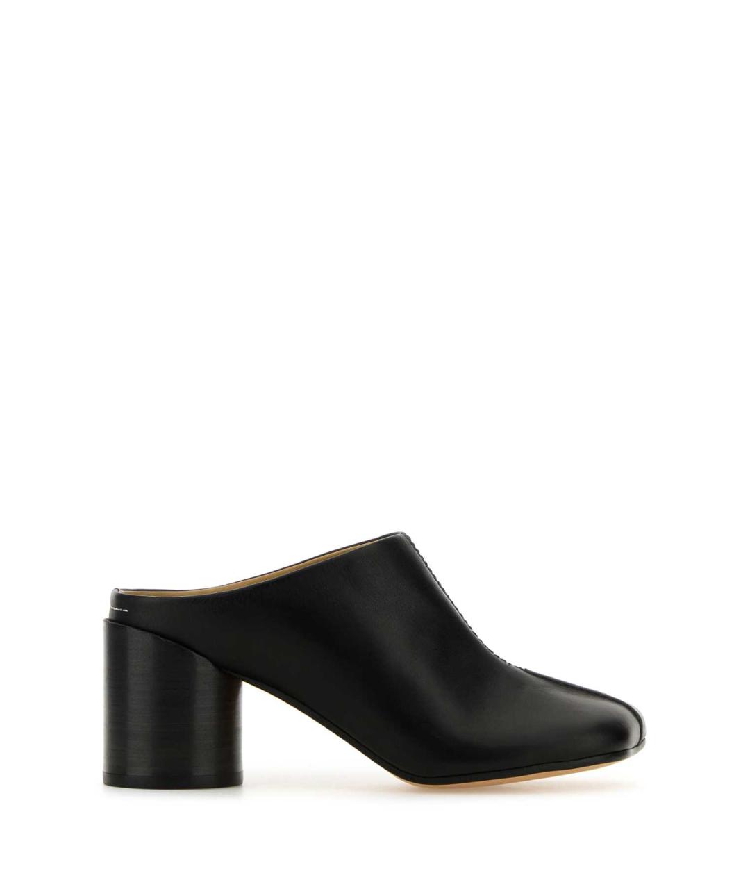MM6 MAISON MARGIELA Черные кожаные сабо, фото 1