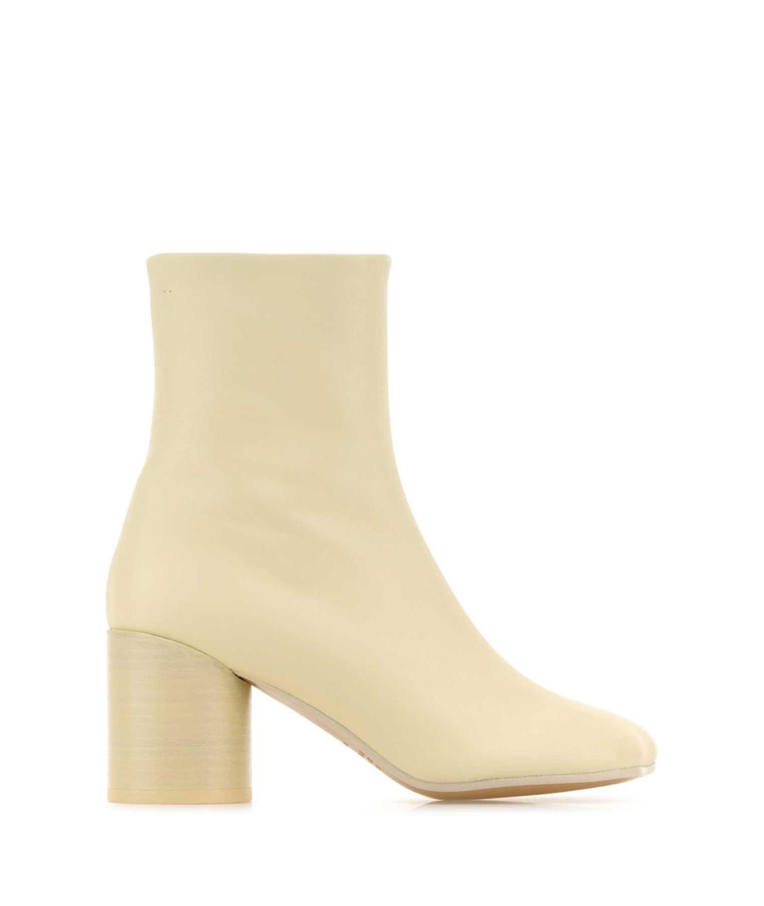 MM6 MAISON MARGIELA Бежевые кожаные ботильоны, фото 1