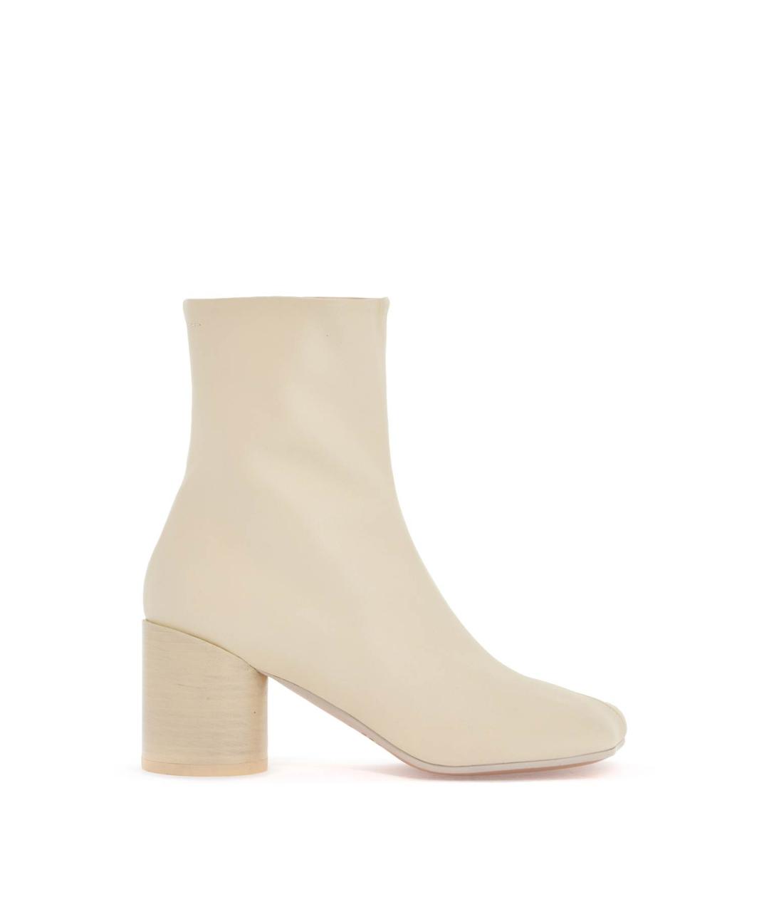 MM6 MAISON MARGIELA Бежевые кожаные ботильоны, фото 2