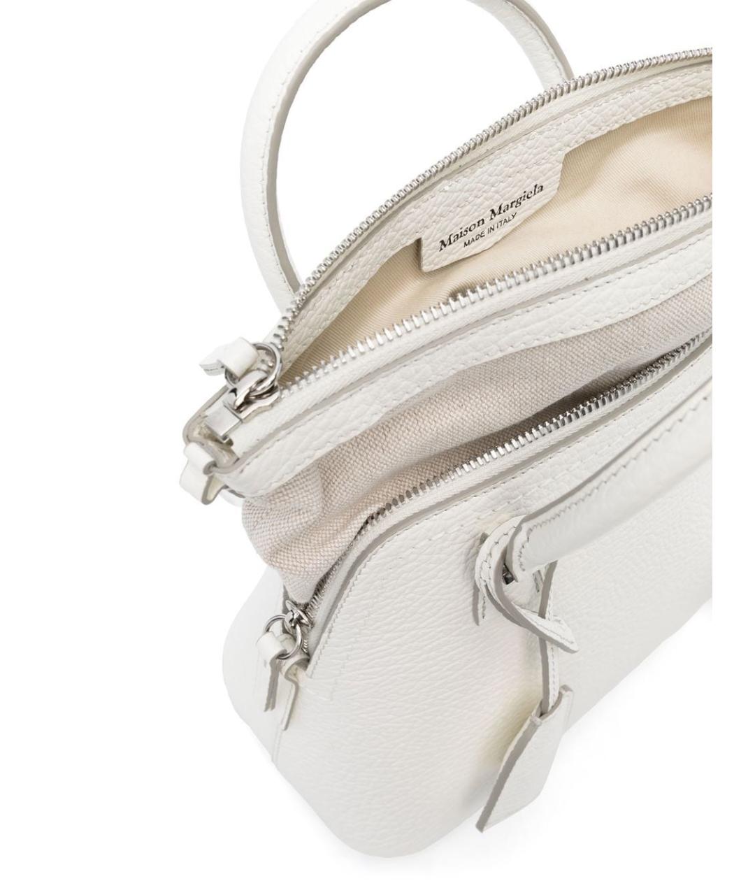 MAISON MARGIELA Белая кожаная сумка тоут, фото 5